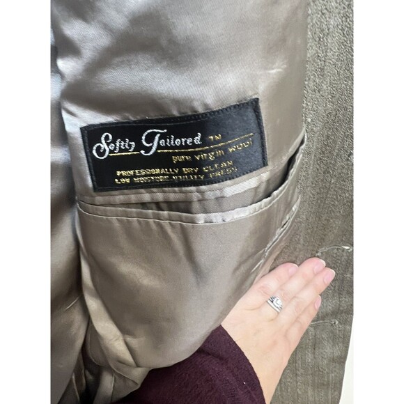 HART SCHAFFNER MARX WOOL SILK sport Coat GOLDEN BROWN Subtle Stripe 40L Vintage - Picture 3 of 8